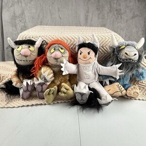 Where the Wild Things Are Plush Lot of 4 Vintage 1980 Caldecott Books Nursery